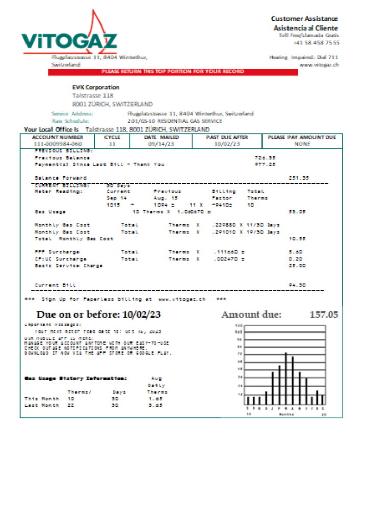Vitogaz Switzerland AG utility business bill SCR PSD template
